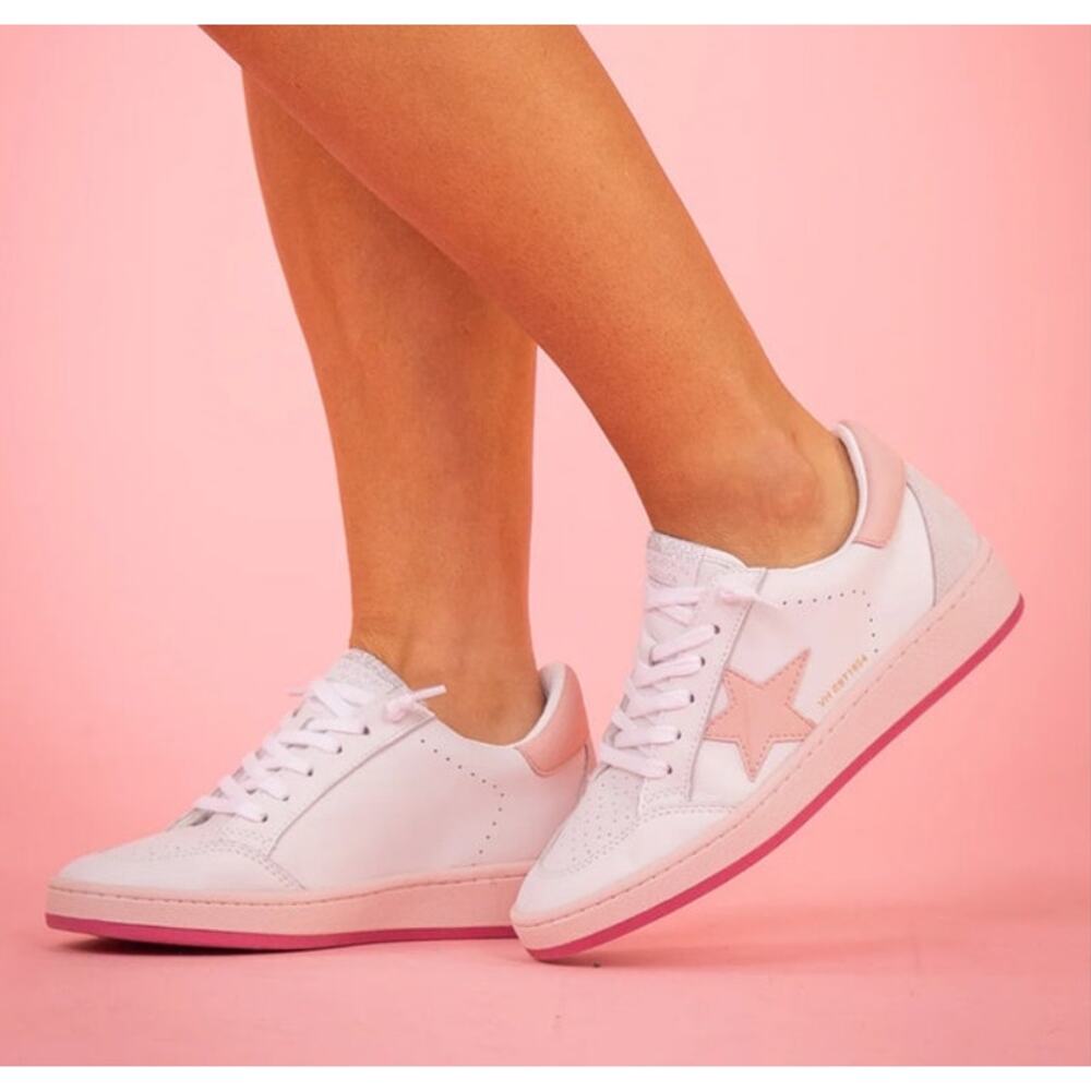 Vintage Havana White and Pink Star Sneakers